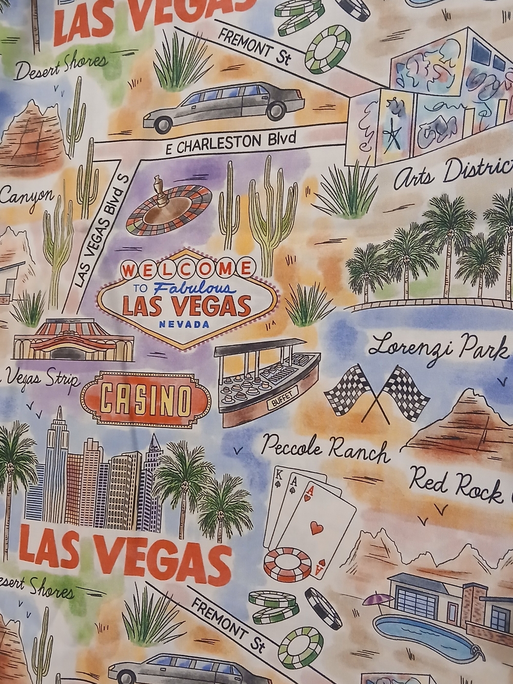 Las Vegas Casino Print Cotton Fabric - 3 yards